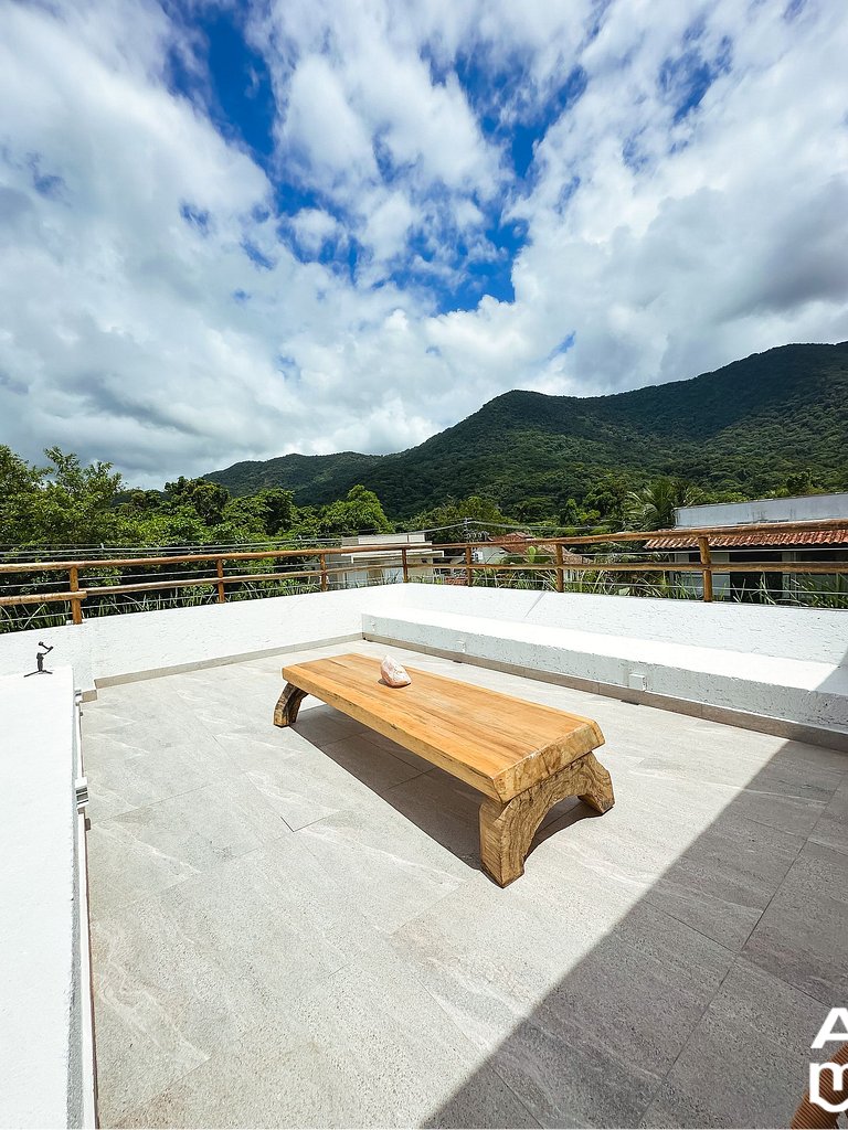 Azotea con vista a la montaña
