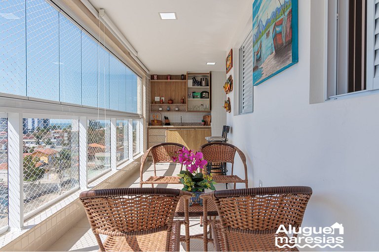 Apto Moderno c/ Piscina, Ar e Varanda Gourmet